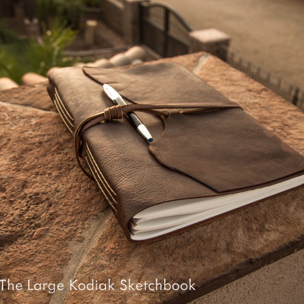 The Large Kodiak Leather Sketchbook by Trekker Leather Co.